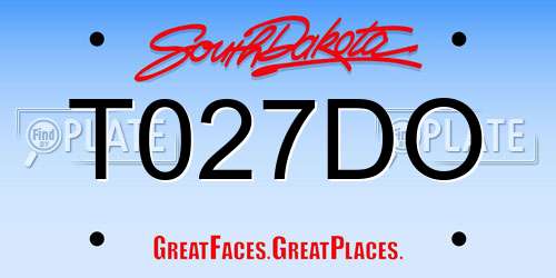 T027DO South Dakota License Plate