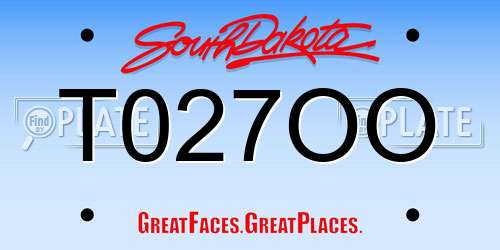 T027OO South Dakota License Plate