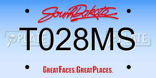 T028MS South Dakota License Plate
