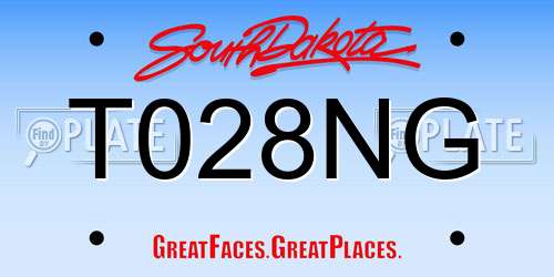 T028NG South Dakota License Plate