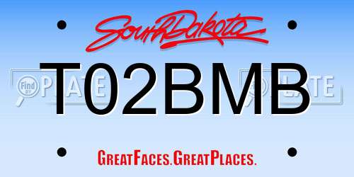 T02BMB South Dakota License Plate