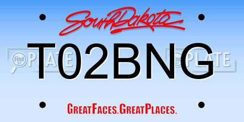 T02BNG South Dakota License Plate