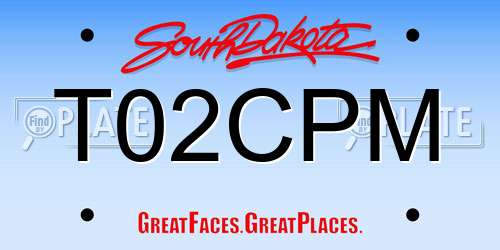 T02CPM South Dakota License Plate