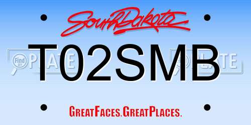 T02SMB South Dakota License Plate