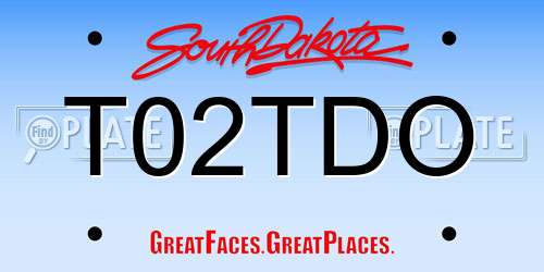 T02TDO South Dakota License Plate