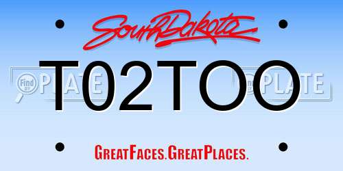 T02TOO South Dakota License Plate