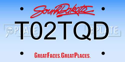 T02TQD South Dakota License Plate