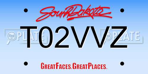 T02VVZ South Dakota License Plate