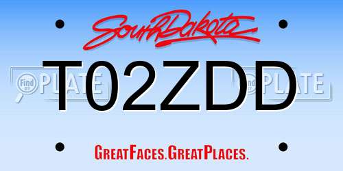 T02ZDD South Dakota License Plate