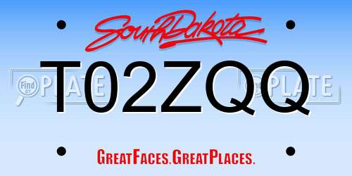 T02ZQQ South Dakota License Plate