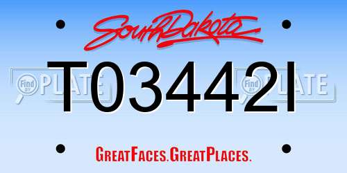 T03442I South Dakota License Plate