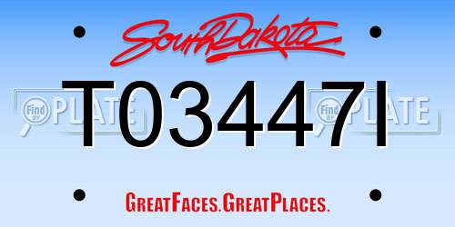 T03447I South Dakota License Plate