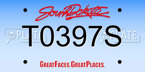 T0397S South Dakota License Plate