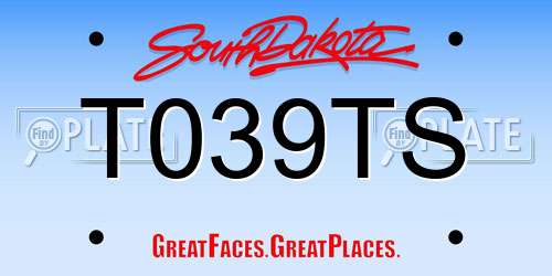 T039TS South Dakota License Plate