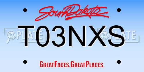 T03NXS South Dakota License Plate