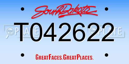 T042622 South Dakota License Plate