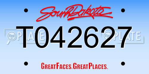 T042627 South Dakota License Plate