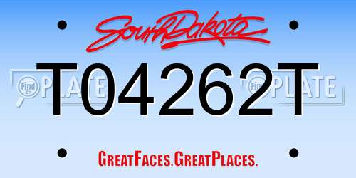 T04262T South Dakota License Plate
