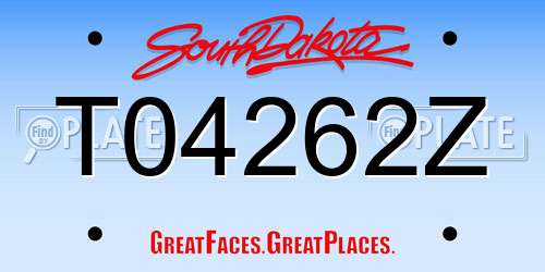 T04262Z South Dakota License Plate