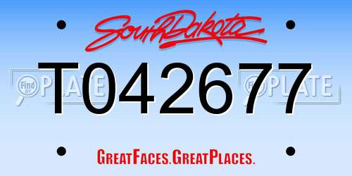 T042677 South Dakota License Plate