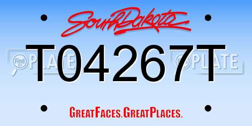 T04267T South Dakota License Plate