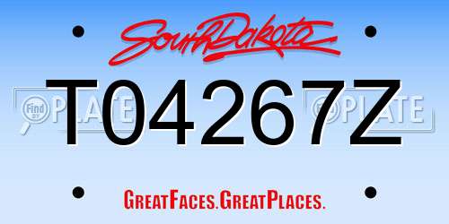 T04267Z South Dakota License Plate