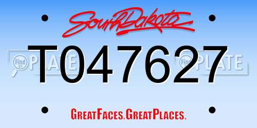 T047627 South Dakota License Plate