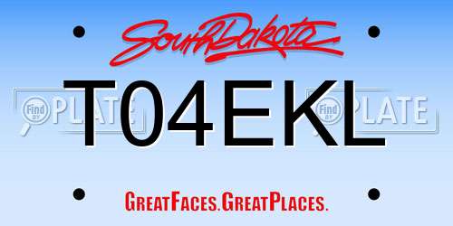 T04EKL South Dakota License Plate