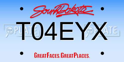 T04EYX South Dakota License Plate