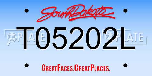 T05202L South Dakota License Plate