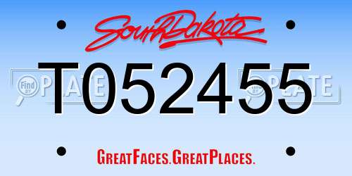 T052455 South Dakota License Plate