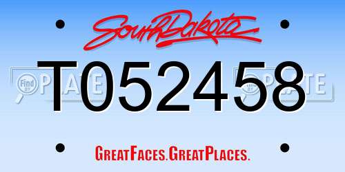 T052458 South Dakota License Plate