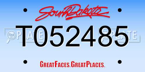 T052485 South Dakota License Plate