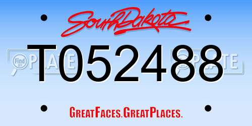 T052488 South Dakota License Plate
