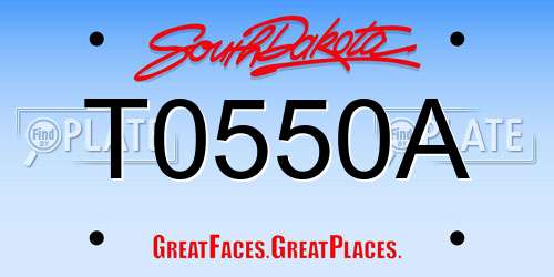 T0550A South Dakota License Plate