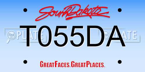 T055DA South Dakota License Plate