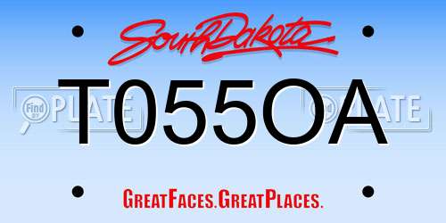 T055OA South Dakota License Plate