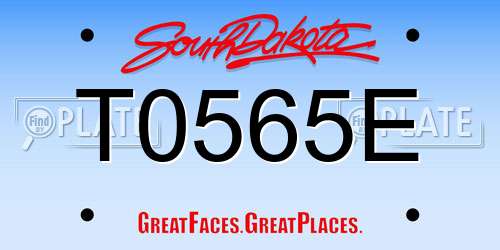 T0565E South Dakota License Plate
