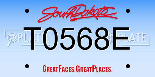 T0568E South Dakota License Plate