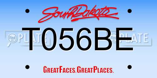 T056BE South Dakota License Plate