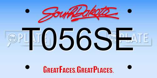 T056SE South Dakota License Plate