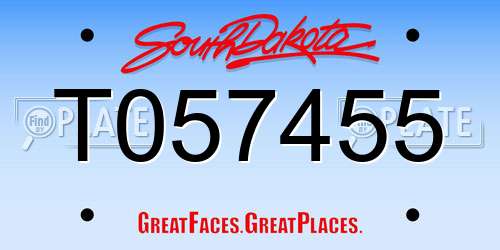 T057455 South Dakota License Plate