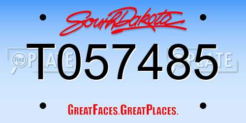 T057485 South Dakota License Plate