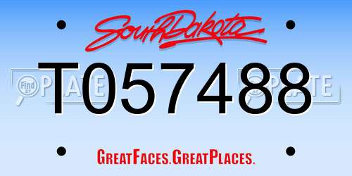 T057488 South Dakota License Plate