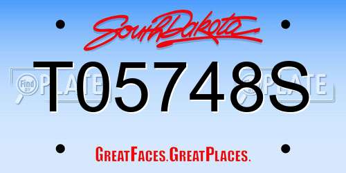 T05748S South Dakota License Plate