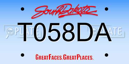 T058DA South Dakota License Plate