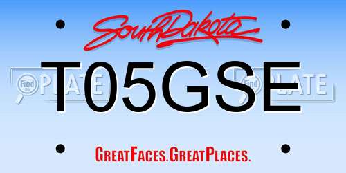 T05GSE South Dakota License Plate