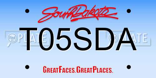 T05SDA South Dakota License Plate