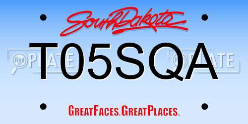 T05SQA South Dakota License Plate