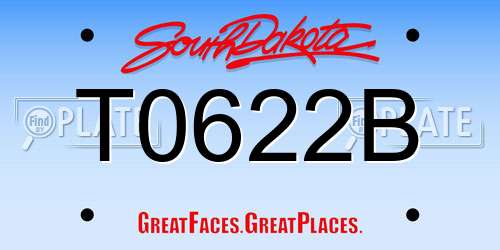 T0622B South Dakota License Plate